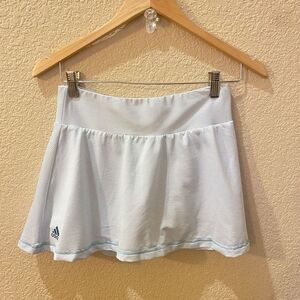 adidas Women's Parley Skirt White/Blue Stripe Tennis Skort Size Small